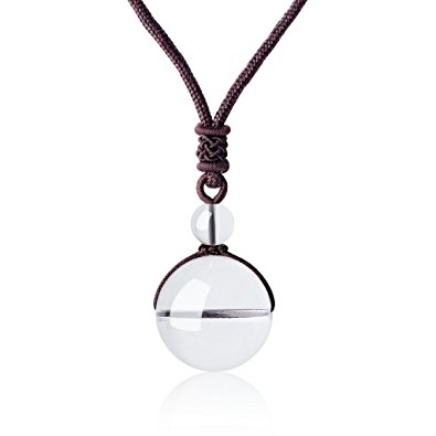 AmorWing Unisex Semi Precious Natural Stone Beads Pendant Adjustable Healing Necklace