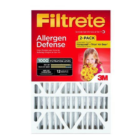 Filtrete Micro Allergen Defense Filter, MPR 1000, 20-Inch x 25-Inch x 4-Inch (4-3/8-Inch Depth), 2-Pack
