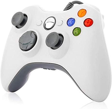 Issten Wired Controller for Xbox 360, 2.4GHZ Game Controller Gamepad Joystick Xbox & Slim 360 PC Windows 7,8,10(White)