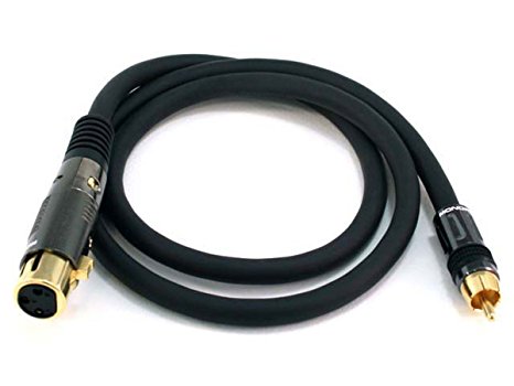 Monoprice 104784 3' Premier Series XLR Female to RCA Male 16AWG Cable