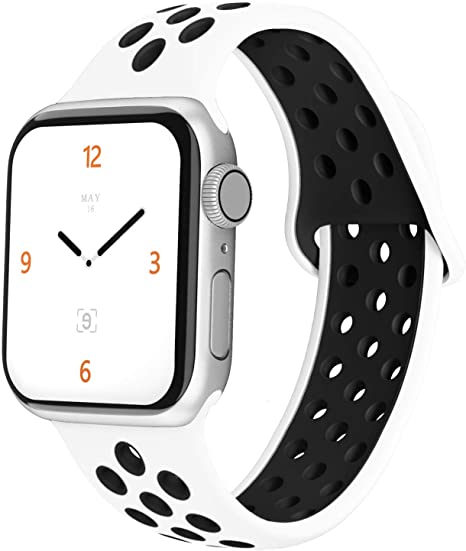 iGK Compatible with Apple Watch Band 38mm 40mm 42mm 44mm, Soft Sport Straps Wristbands Replacement for iWatch Series 5/4/3/2/1, Sport, Nike , Edition