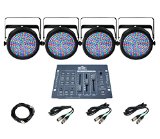 NEW 4 Chauvet SlimPar 64 LED Pro DJ RGB Lights  Obey 3 Controller  DMX Cables