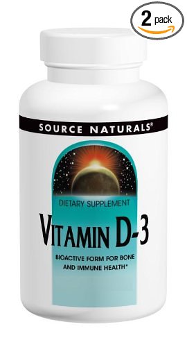 Source Naturals Vitamin D-3 1000IU, Bioactive Form for Bone and Immune Health, 100 SoftGels (Pack of 2)