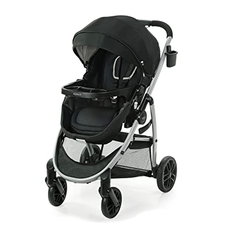 Graco Modes Pramette Stroller | Baby Stroller with True Bassinet Mode, Reversible Seat, One Hand Fold, Extra Storage, Child Tray, Pierce