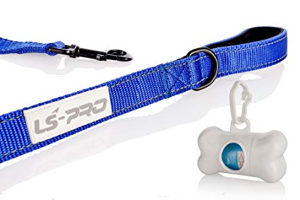 Extra Heavy Duty Dog Leash, reflective Leash with Bonus FREE Waste Bag Dispenser 2 Layer Dog Leash with soft Padded Handle For Comfort - 6 Foot Long Double Ply-3mm Thick for Medium, Large & Small Dogs