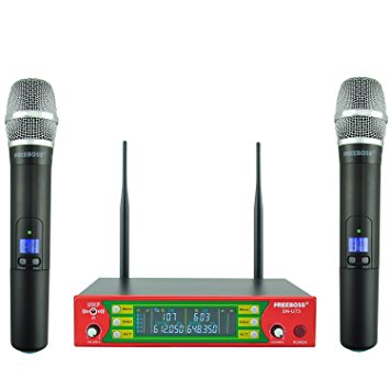 Freeboss Sn-u73 2X50 Channels Pll Ir UHF Wireless Microphone with 2 Handhelds