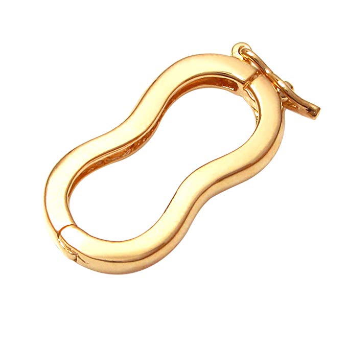 Gold-Tone 925 Sterling Silver Infinity Link Connector/Necklace Pearl Shortener Echancer Clasp