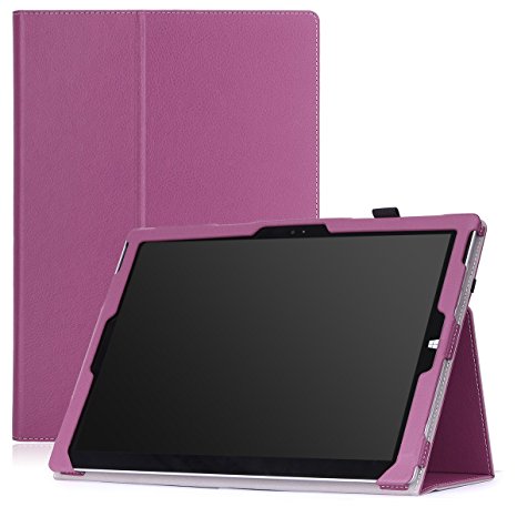 MoKo Microsoft Surface Pro 4 Case - Slim Folding Cover Case for Microsoft Surface Pro 4 12.3" / Surface Pro 3 12" Tablet, PURPLE