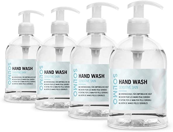 Amazon Brand - Solimo Sensitive Hand wash, 0% alcohol, (4x500ml)