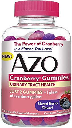 AZO Urinary Tract Health Cranberry Gummies, Mixed Berry 72 ea (Pack of 2)