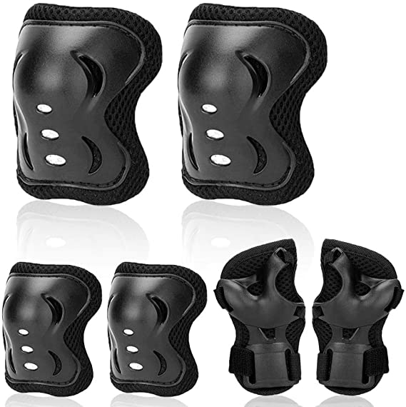 Uggkin Kids Protective Gear Set Knee Pads Elbow Pads Wrist Guards 3 in 1 Safety Pads Set for Kids for Cycling Skating Rollerblading Skateboard Scooter