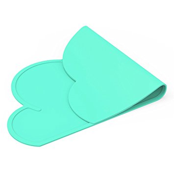 Phifo One-piece Slip Resistant Silicone Baby Plate & Placemat & Table Mat & Meal Mat (Light Green)
