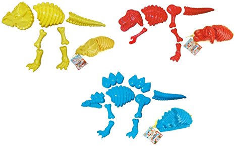 ToyZe® 3 Large Dinosaur Sand Molds, Dinosaur Fossil Skeleton Beach Toy Set