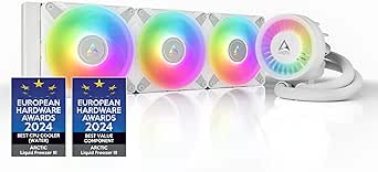 ARCTIC Liquid Freezer III 360 A-RGB - Wasserkühlung PC, AIO CPU Wasserkühler, Intel & AMD, effiziente PWM-gesteuerte Pumpe, Lüfter: 200–2000 rpm, LGA1851 und LGA1700 Contact Frame - Weiß