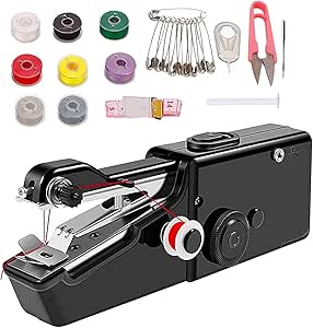 Handheld Sewing Machine, Mini Portable for Quick Stitching, Easy To Operate Hand Held Sewing Machine, Portable Mini Sewing Machine Suitable for Home, Travel and DIY, Sewing Machine for Beginners Black