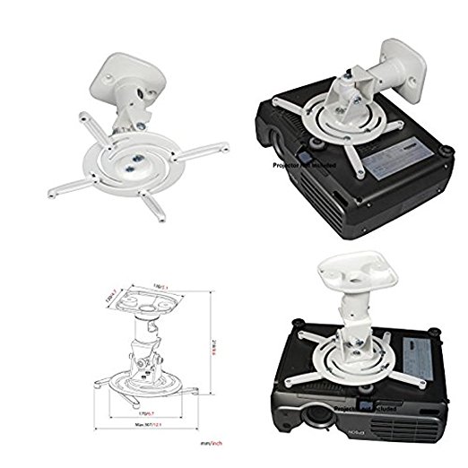 Amer Networks Universal Ceiling Projector Mount - White AMRP100