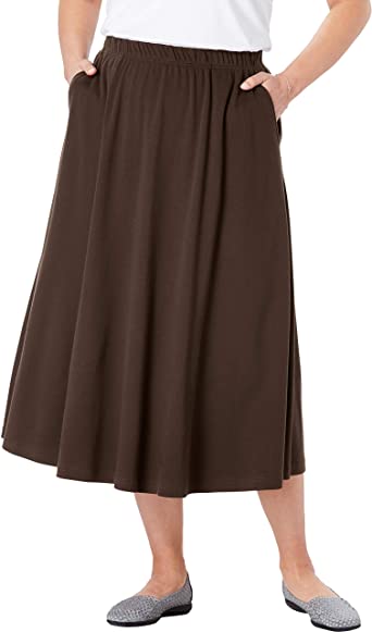 Woman Within Women's Plus Size 7-Day Knit A-Line Skirt