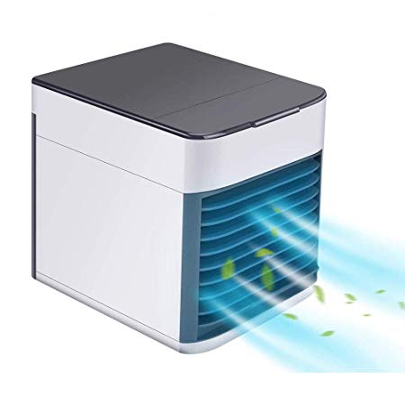 HBVAN Arctic Air Portable Air Conditioner - Mini Air Conditioner Fan 3 in 1 USB Air Cooler Personal Air Purifier Humidifier with 7 Colors LED Lights Cooling Desktop Fan for Home Office Bedroom (New)