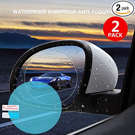 Car Rearview Waterproof Film,Mirrors Rainproof,Anti Fog Anti-Fogging,Anti-Mist Anti-Dazzle,Anti-Glare Side Mirror Window Protector Film,Car Mirror Accessories(2PCS)