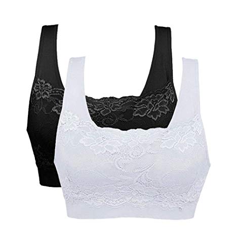 Sports Bra Seamless Lace Coverage Comfortable Daily Bralette with Removable Pads