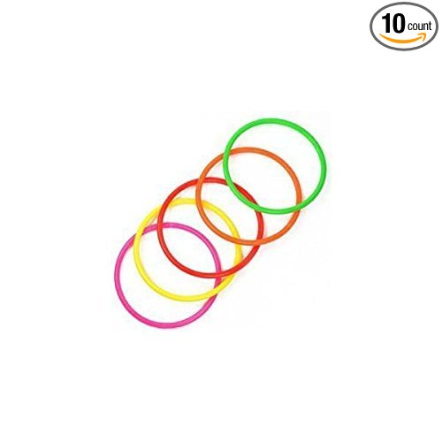 Cosmos 10 pcs Medium Size Plastic Toss Rings for Speed and Agility Practice Games