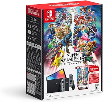 Nintendo Switch™ - OLED Model: Super Smash Bros.™ Ultimate Bundle (Full Game Download   3 Mo. Nintendo Switch Online Membership Included)