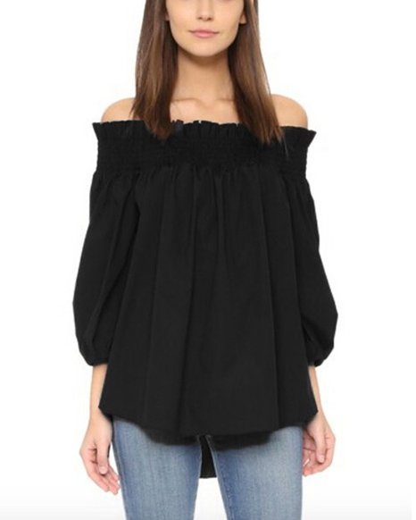 ZANZEA Women's Plus Size Off shoulder 3/4 Sleeve Loose Long Tops Blouse Shirt