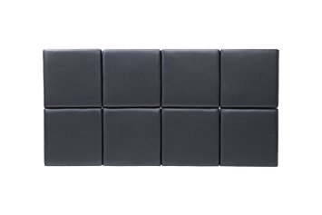 Foremost Tessa THT-61013-PU-BLK-FQ 62-Inch by 31-Inch PU with Tuft Headboard Tiles, Queen, Matte Black