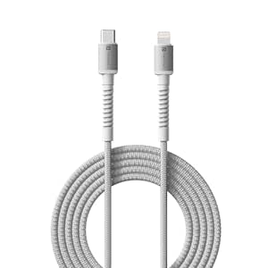 Portronics Konnect X Type C to 8-Pin 27W Fast Charging Cable, Premium TPE Material, Support to all Lightning Devices 2M Length(White)