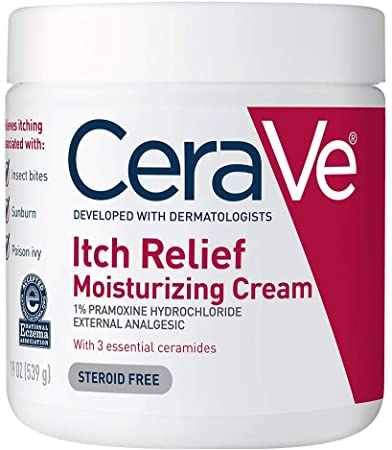 CeraVe Moisturizing Cream for Itch Relief | 19 Ounce | Dry Skin Itch Relief Cream with Pramoxine Hydrochloride | Fragrance Free