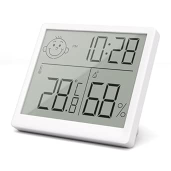 Meross Thermomètre Hygromètre Numérique Petit, Mini LCD Capteur de Température et d'Humidité de Haute Précision, Thermomètre d'Ambiance avec Commutation entre °F / °C et Contrôle en Temps Réel