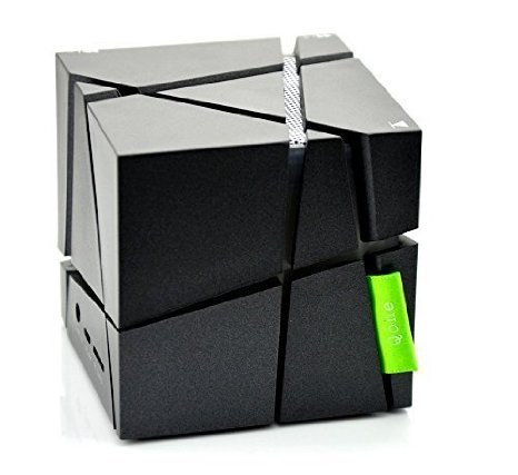 Wireless Bluetooth Speaker - Chekue Cube Design Portable Mini Speaker with Light and Microphone for All Bluetooth Enabled Smart Phones and Tablet Pcs (Black)
