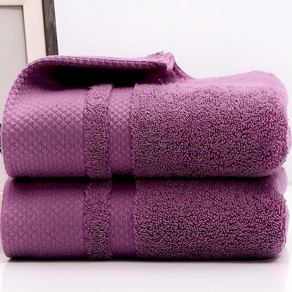Bathroom Hand Towels,14 x 30 Inch Bathroom Towels Set of 2, Ultra Thick&Soft and Highly Absorbent Face Hand Towel for Bathroom, Durable Hand Towel for Bath, Home, Camping, Gym (2Pack Purple)