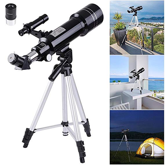 AW 70mm Astronomical Refractor Telescope Refractive Spotting Scope Eyepieces Tripod Kids Beginners