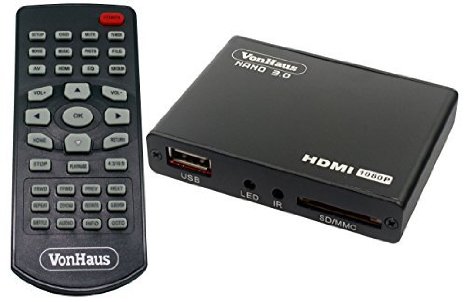 VonHaus 1080p HD TV Mini Media Player - MKV - Play any file from USB HDDsFlashdrivesMemory Cards - HDMI and AV Cables Included