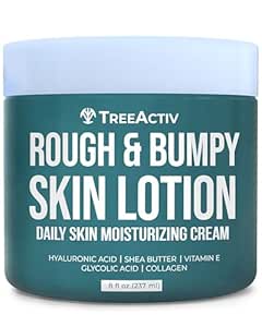 TreeActiv Rough and Bumpy Skin Lotion 8 fl oz, With Hyaluronic Acid, Shea Butter and Vitamin E, Nourishing Lotion for Rough and Bumpy Skin, Moisturizing Strawberry Legs Treatment, For All Skin Types