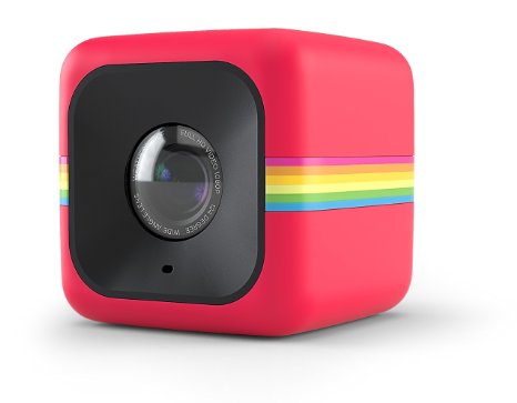 Polaroid Cube  1440p Mini Lifestyle Action Camera with Wi-Fi & Image Stabilization (Red)