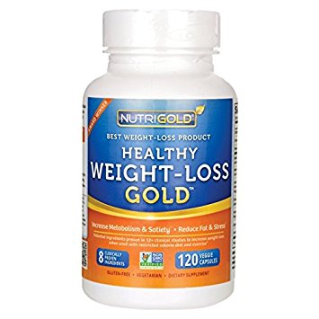Nutrigold Healthy Weight-Loss Gold, 120 Vegetarian Capsules
