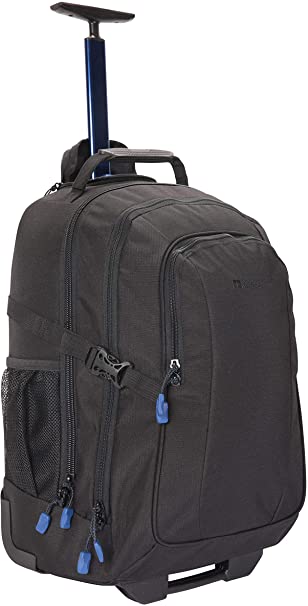 Mountain Warehouse Voyager 35L Wheelie Rucksack - Concealed Straps, Multifunctional Bag Jet Black