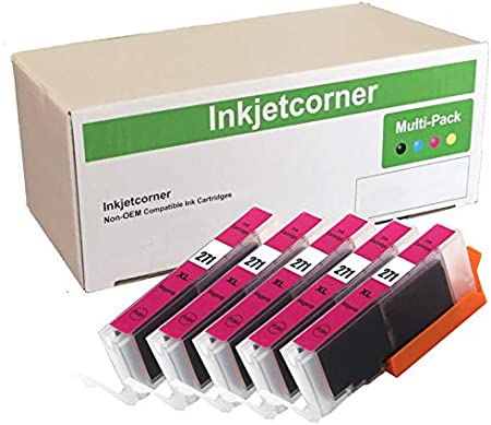 Inkjetcorner Compatible Ink Cartridge Replacement for CLI-271 CLI-271XL for use with MG5700 MG6800 MG6822 MG7720 TS5020 TS6020 TS8020 (Magenta, 5-Pack)