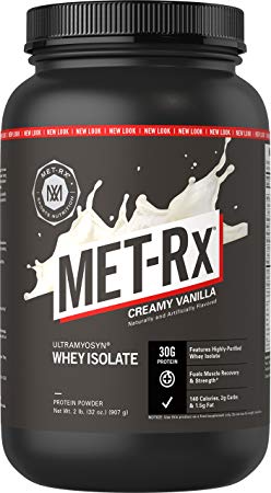 MET-Rx Ultramyosyn Whey Protein Isolate Powder, Great for Meal Replacement Shakes, Low Carb, Gluten Free, Vanilla, 2 lbs