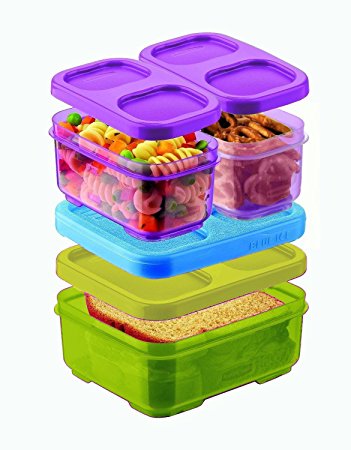 Rubbermaid LunchBlox Kid's Tall Lunch Box Kit, Purple/Green