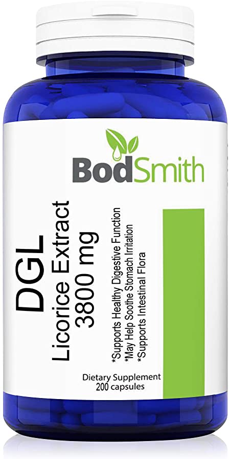 DGL Licorice Extract 3800mg Equivalency Per Capsule 200 Pills Over a 6 Month Supply (Non-GMO & Gluten Free) - Supports Digestive & Respiratory Function*