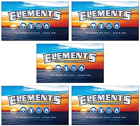 Elements 1.0 Single Wide {5 Packs} Ultra Thin Rice Rolling Papers