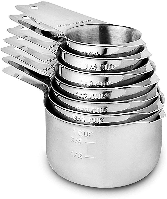 Stainless Steel Measuring Cups Set of 7 Pieces