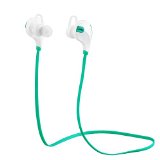 Mpow Swift Bluetooth 40 Stereo Sweatproof Jogger Running Sport Headphones Earbuds with AptXMic Hands-free Calling-Green