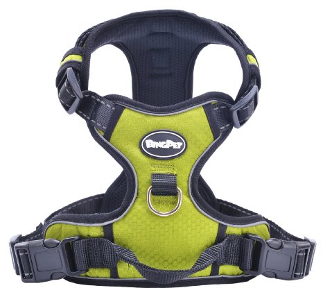 Best Front Range No-Pull Dog Harness. 3M Reflective Outdoor Adventure Pet Vest with Handle. 3 Stylish Colors and 5 Sizes