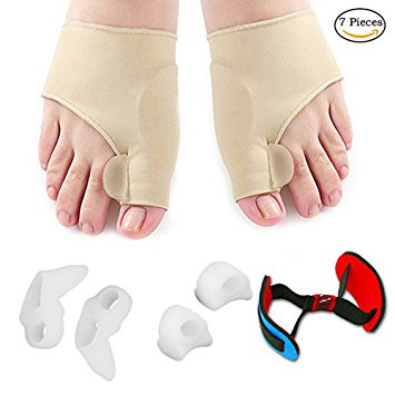 Bunion Corrector & Bunion Relief Protector Sleeves Kit - Treat Pain in Hallux Valgus, Tailors Bunion, Big Toe Joint, Hammer Toe, Toe Separators Spacers Straighteners splint Aid surgery treatment
