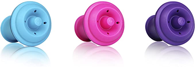 Epicurean Vacu Vin Wine Saver Vacuum Stoppers Set of 6– Blue/Pink/Purple