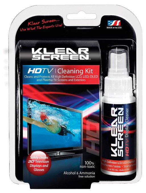 Klear Screen Display Cleaning Kit for HDTV, LCD, Laptops and 3D Glasses with Solution and Cleaning Cloth